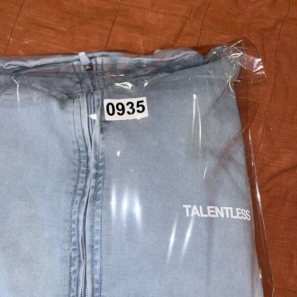 Talentless Twill Quarter-Zip Pullover Sweatshirt M Smocked blue - Picture 9 of 9